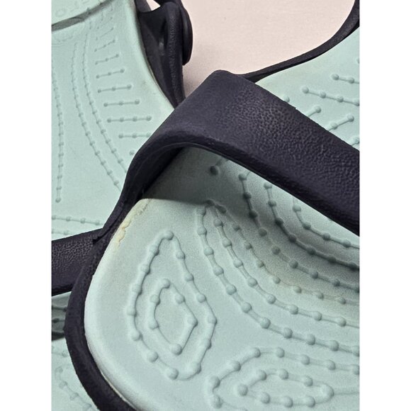 Crocs Cleo Strappy Sandals Women's Size 7 Turquoise/Navy Blue Dual Strap - Picture 12 of 14